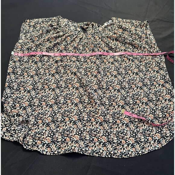 LC Lauren Conrad Women’s Top Sz XXL Floral Blouse Short Sleeve Pullover Boho - Picture 5 of 9